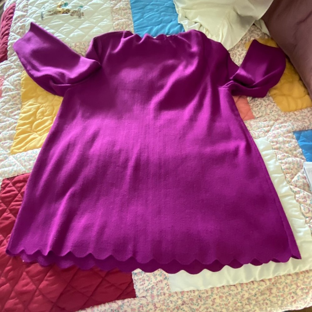 GUC Cable & Gauge Scalloped Pull over sweater in Fuschia-2X - Picture 4 of 14